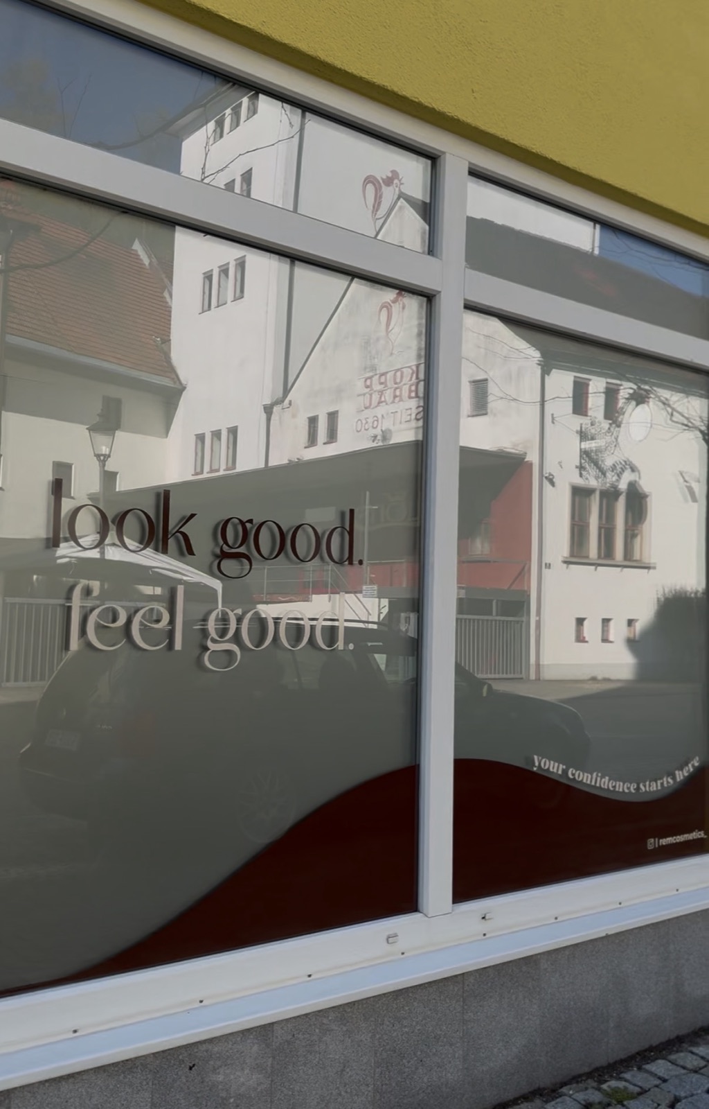 Fensterbeschriftung look good feel good